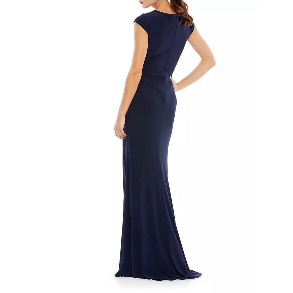 Mac Duggal Ieena V Neck Jersey Gown - Picture 2 of 2